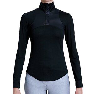 Erin Snow Lux Top XS Black Chintz Merino Jersey Sustainable Skiwear NWT